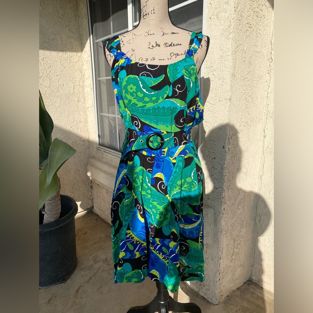 Trashy Diva Vibrant Green and Blue butterflies Romper new never worn